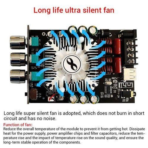 ZK1602T TDA7498E Bluetooth 5.0 Subwoofer Amplifier Board 2160W 2.0 Channel High Power Audio Stereo Amplifier Board BAMP