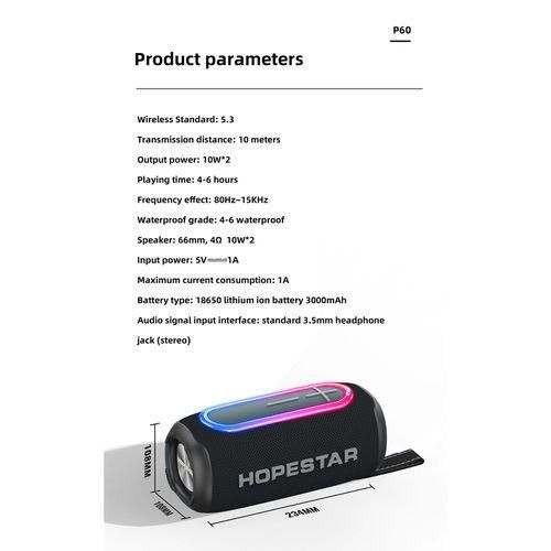 Hope Star P60 IPX6 Waterproof 10W 66mm Outdoor Bluetooth SpeakerBlue