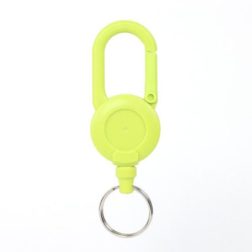 Cute Retractable Key Holder Anti-theft Metal Easy-to-pull Buckle Rope Elastic Keychain Sporty Retractable Key Ring Girl Gift-Green