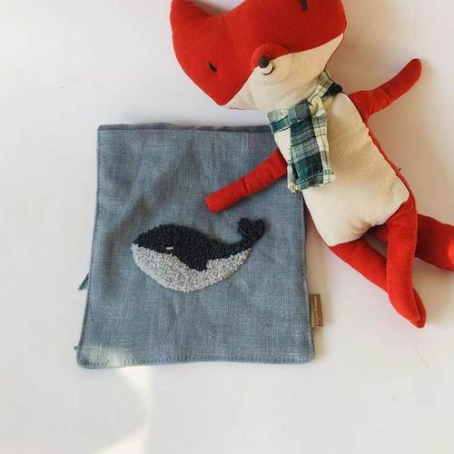 Bedside Storage Bag Embroidery linen Baby Crib Organizer Hanging Bag for Baby Essentials Newborn Bed Hanging Diaper Toy