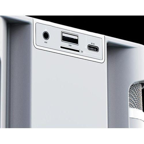 Bluetooth Speaker, Home Karaoke, Equipped With Two Microphones, Comes With A Sound Card Function, A Variety Of Karaoke Sound Effects, Five Kinds Of Voice Mode, White