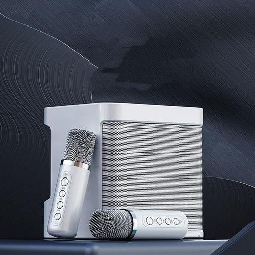 Bluetooth Speaker, Home Karaoke, Equipped With Two Microphones, Comes With A Sound Card Function, A Variety Of Karaoke Sound Effects, Five Kinds Of Voice Mode, White