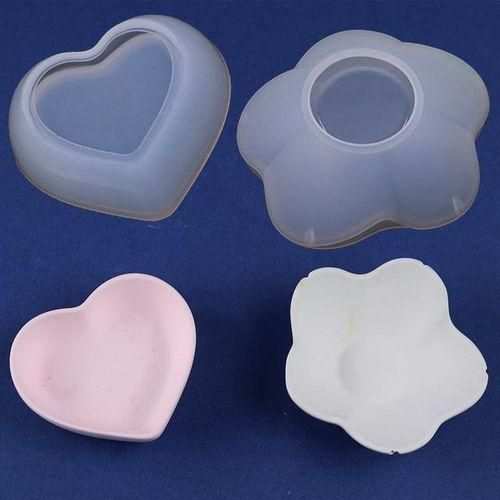 Heart Shape Dish Silicone Mold Cement Storage Box Molds Jewelry Display Tray Resin Epoxy Jesmonite Mould Home Decoration