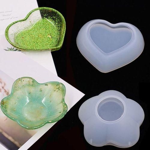 Heart Shape Dish Silicone Mold Cement Storage Box Molds Jewelry Display Tray Resin Epoxy Jesmonite Mould Home Decoration