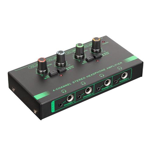 4/6 Channels Metal Stereo Audio Amplifier Volume Control Ultra Low-Noise Audio Mixer In-Ear Monitoring System 6.35/3.5mm Input
