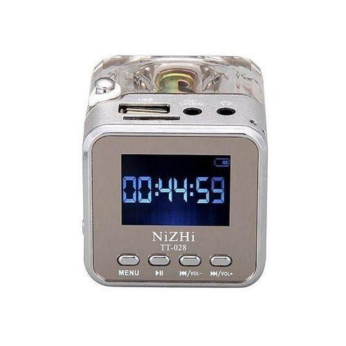 Mini Portable Speaker With FM Radio Micro SDTF Music MP3 Player USB Disk Silver HTS