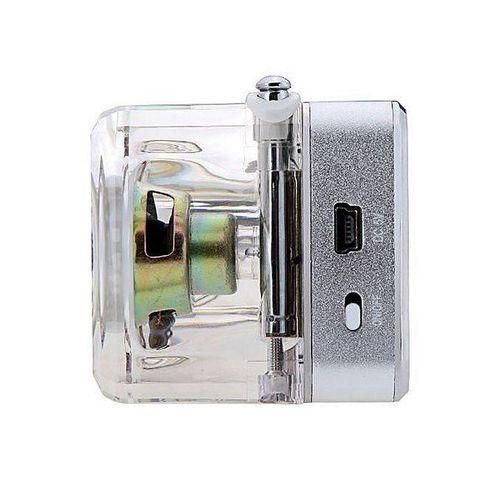 Mini Portable Speaker With FM Radio Micro SDTF Music MP3 Player USB Disk Silver HTS
