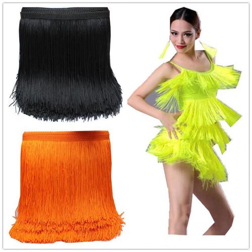 10 Yards Latin Fringe Tassel Lace Chainette Fringes Polyester Trimming For Dancewear Diy Performance Trims Macrame Samba 14-19cm