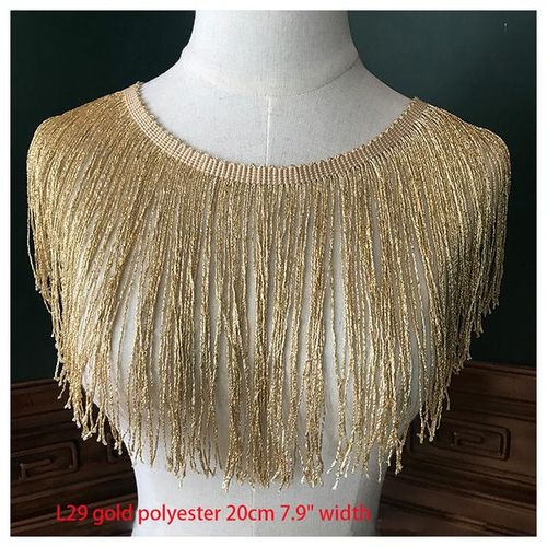 Tassel Lace Trim 3 Gold Black Silver Pink Fringe Ribbon Tapes Clothing Latin Dance Skirt Dress Sewing Material Ml504