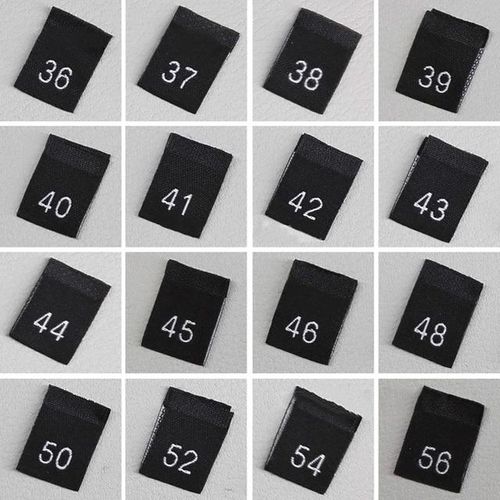 500pcs Clothing Size Label Number Black Garment Clothes T Shirt Dress Cloth Pants Fabric Label Tag 35*12mm