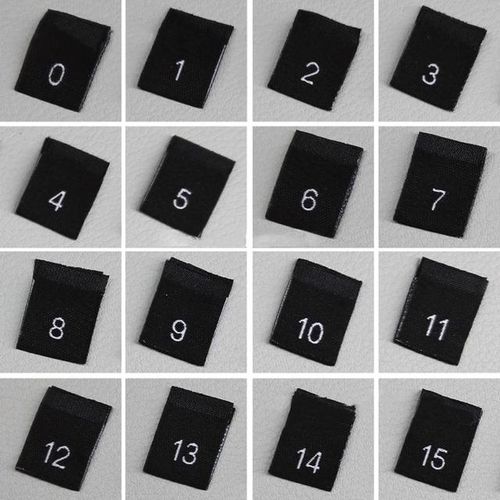 500pcs Clothing Size Label Number Black Garment Clothes T Shirt Dress Cloth Pants Fabric Label Tag 35*12mm