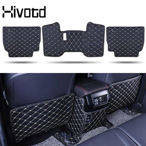 Seat Back Anti-Kick Mat Cover Anti- Pad Protection Cushion Decoration Interior Accessories For Land Cruiser Prado 150 2020-Black_Gold