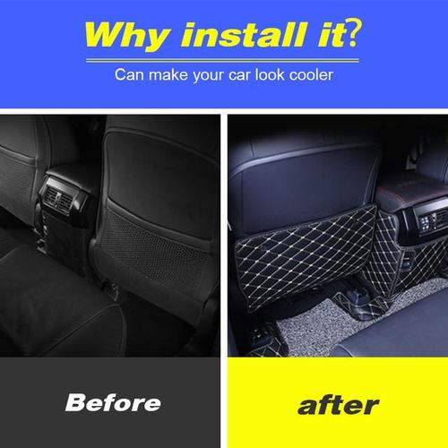 Seat Back Anti-Kick Mat Cover Anti- Pad Protection Cushion Decoration Interior Accessories For Land Cruiser Prado 150 2020-Black_Gold