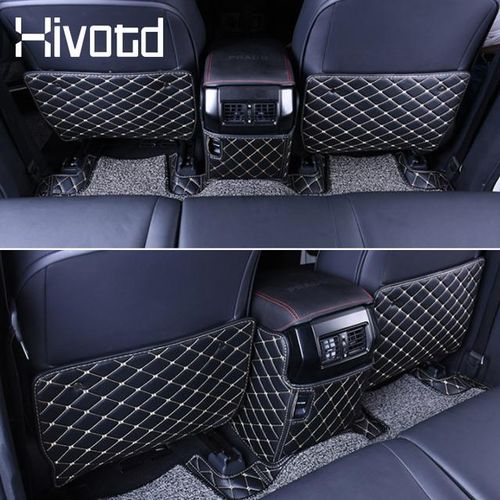 Seat Back Anti-Kick Mat Cover Anti- Pad Protection Cushion Decoration Interior Accessories For Land Cruiser Prado 150 2020-Black_Gold