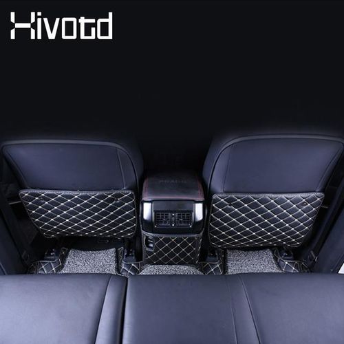 Seat Back Anti-Kick Mat Cover Anti- Pad Protection Cushion Decoration Interior Accessories For Land Cruiser Prado 150 2020-Black_Gold
