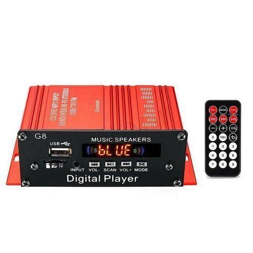 12V 200W 2CH Mini Digital Bluetooth HIFI Audio Power Amplifier Car Audio Amplificador Stereo Amplifiers FM Radio USB WRemoteAs Show