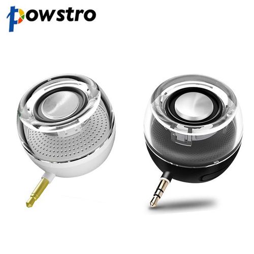 Powstro 3.5mm Mini Portable Speaker Rechargeable Loudspeaker Powerful Clear Bass Plug And Play For Iphone Ipad Samsung Lap Pc