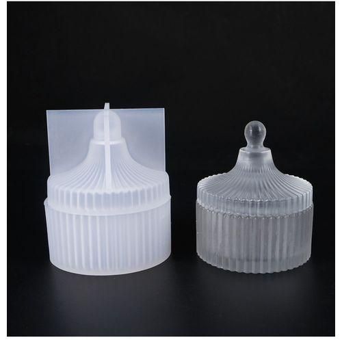 Concrete Candle Vessel Molds With Lid Mold Silicone Storage Box Molds Jesmonite Terazzo Cement Candle Holder Mold