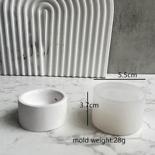 Diy Oval Candle Jar Silicone Molds Cement Mini Flower Pot Concrete Wax Box Candle Tray Casting Mould Home Decor Crafts