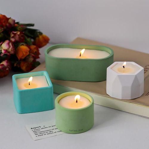 Diy Oval Candle Jar Silicone Molds Cement Mini Flower Pot Concrete Wax Box Candle Tray Casting Mould Home Decor Crafts