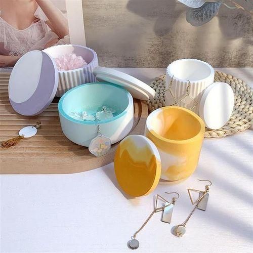 Gypsum Ornaments Jars Bottles Silicone Molds Diy Cement Storage Jar Pottery Mould Concrete Art Making Supplies Decor