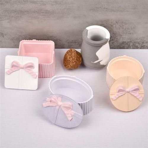Gypsum Ornaments Jars Bottles Silicone Molds Diy Cement Storage Jar Pottery Mould Concrete Art Making Supplies Decor