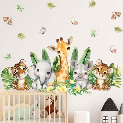 2 Cartoon Animals Wall Sticker Wall Decal Home Decoration