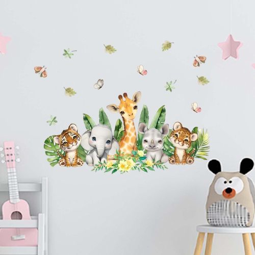 2 Cartoon Animals Wall Sticker Wall Decal Home Decoration