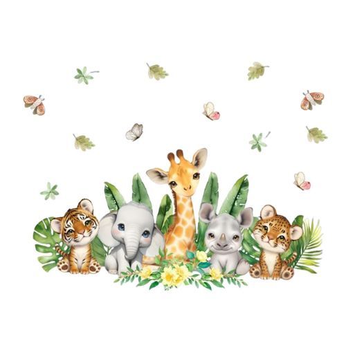 2 Cartoon Animals Wall Sticker Wall Decal Home Decoration