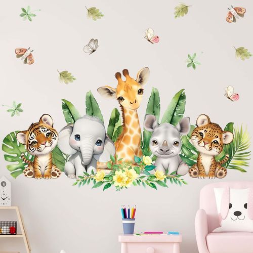 2 Cartoon Animals Wall Sticker Wall Decal Home Decoration
