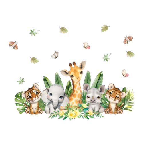 2 Cartoon Animals Wall Sticker Wall Decal Home Decoration