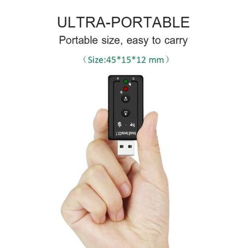 USB External 7.1 Channel Sound Card 3.5mm Jack Microphone Audio Adapter For PC