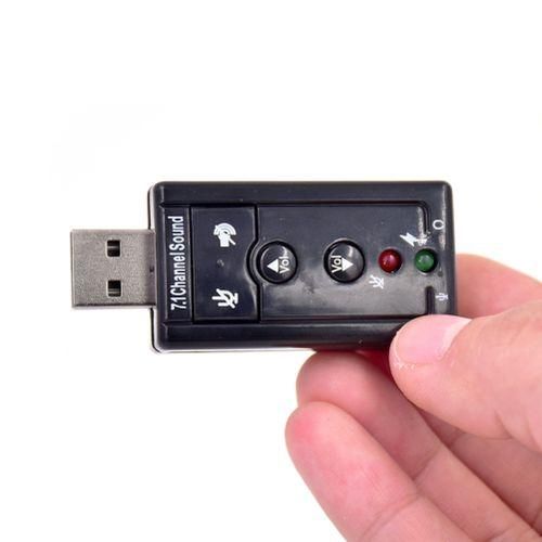 USB External 7.1 Channel Sound Card 3.5mm Jack Microphone Audio Adapter For PC
