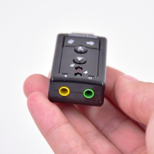USB External 7.1 Channel Sound Card 3.5mm Jack Microphone Audio Adapter For PC
