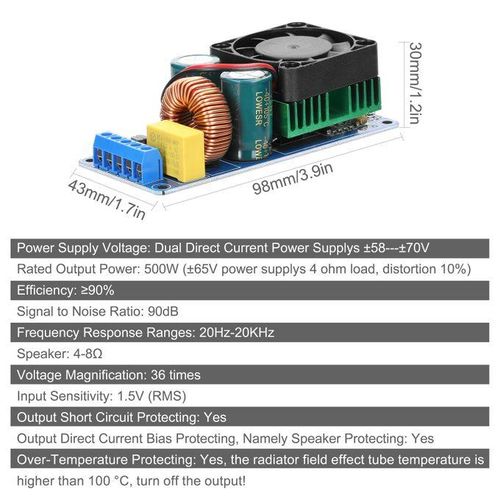 500W IRS2092S Digital  Amplifier Board Mono Channel Class D