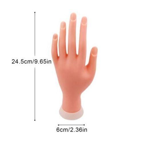 Hand training dummy Nail Art Practice Hand  Flexible Silicone Hand Model for Manicure Training rings bracelet hand display