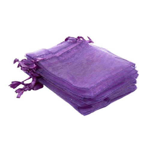 10 Pack Beautiful Dark Organza Gift and Favour Bags 7Cm x 9C