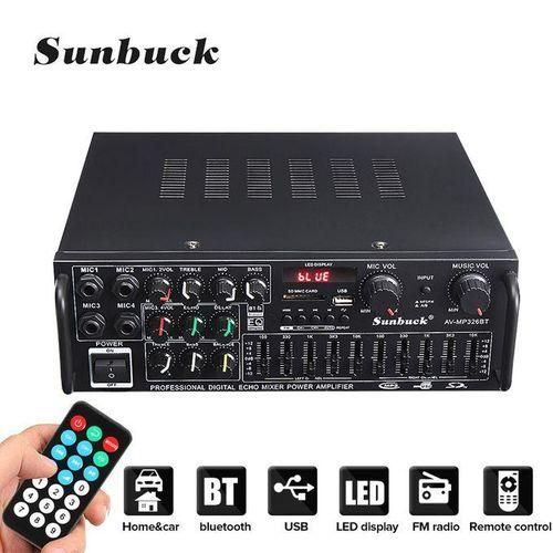 2000W Bluetooth Stereo Amplifier Surround Sound USB SD AMP FM DVD AUX LCD Display Home Cinema Karaoke Remote Control 336BU326220V