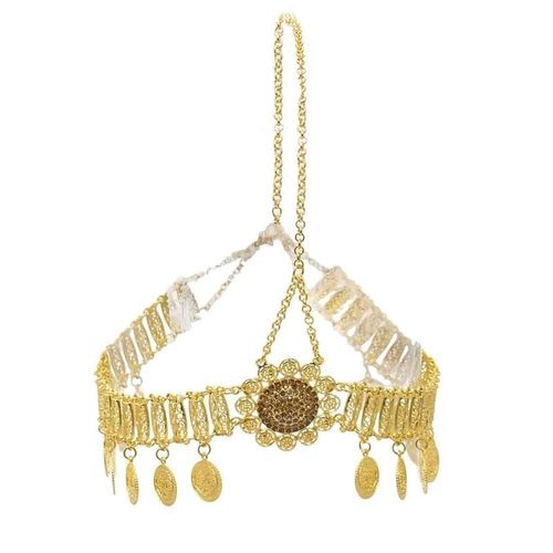 Boho India Ethnic Tribal Hair Accessories Heart Crystal Flower Chains Gypsy Afghan Turkish Tiara Bride Wedding Jewelry