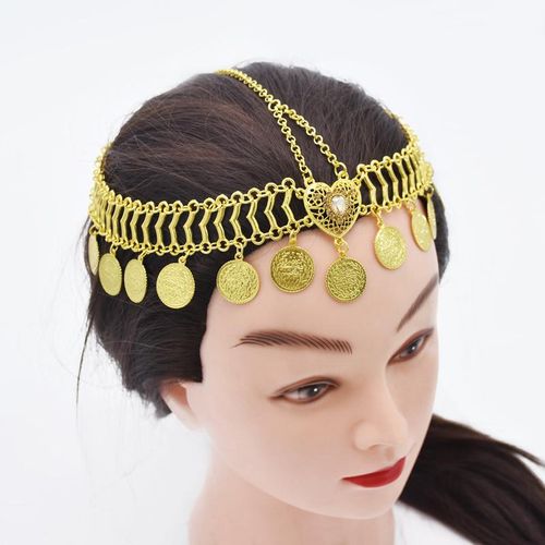 Boho India Ethnic Tribal Hair Accessories Heart Crystal Flower Chains Gypsy Afghan Turkish Tiara Bride Wedding Jewelry