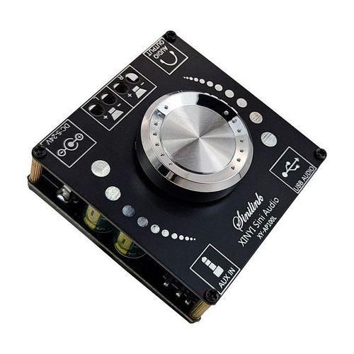 AP100L 100W100W Bluetooth 5.0 Stereo Amplifier Board AUX USB Sound Card Digital Power Amp Amplificador DC 12V 24V