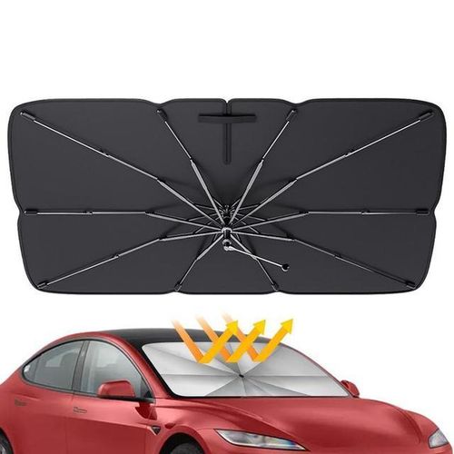 Foldable car sunshade retractable sunscreen heat insulation front windshield ambarella style Window Cover Shield accessories-S_Red