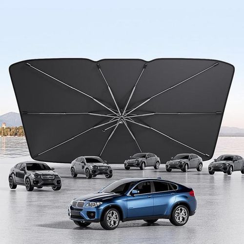 Foldable car sunshade retractable sunscreen heat insulation front windshield ambarella style Window Cover Shield accessories-S_Red