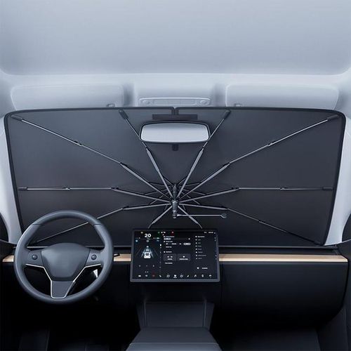 Foldable car sunshade retractable sunscreen heat insulation front windshield ambarella style Window Cover Shield accessories-S_Red