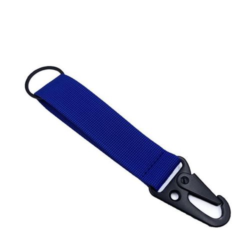 Multifunctional Car Motorcycle Keychain Keyring Nylon Canvas Webbing Tide Brand Diy Key Chain Key Ring Holder Cloth Belt Pendant-Blue