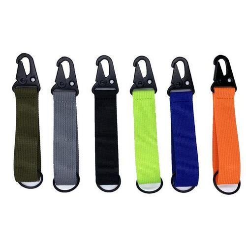 Multifunctional Car Motorcycle Keychain Keyring Nylon Canvas Webbing Tide Brand Diy Key Chain Key Ring Holder Cloth Belt Pendant-Blue