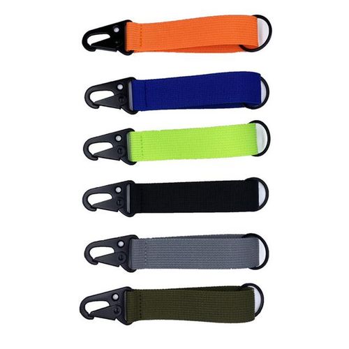 Multifunctional Car Motorcycle Keychain Keyring Nylon Canvas Webbing Tide Brand Diy Key Chain Key Ring Holder Cloth Belt Pendant-Blue