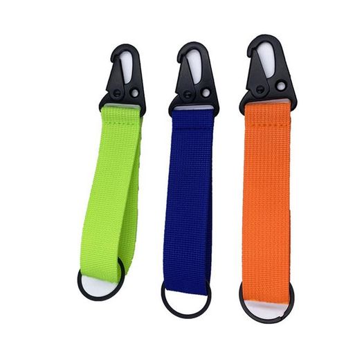 Multifunctional Car Motorcycle Keychain Keyring Nylon Canvas Webbing Tide Brand Diy Key Chain Key Ring Holder Cloth Belt Pendant-Blue