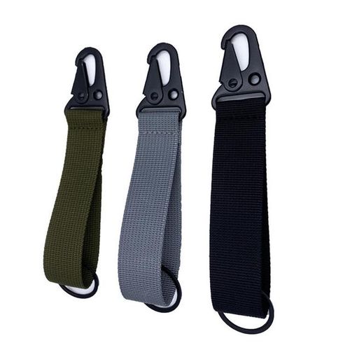 Multifunctional Car Motorcycle Keychain Keyring Nylon Canvas Webbing Tide Brand Diy Key Chain Key Ring Holder Cloth Belt Pendant-Blue