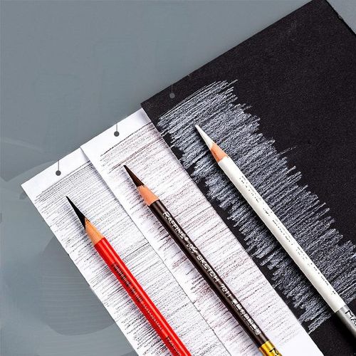 12 Packs of Sketch Charcoal Pencil Student Art Painting Writing Black and White Brown Stroke Highlight Powder Brush